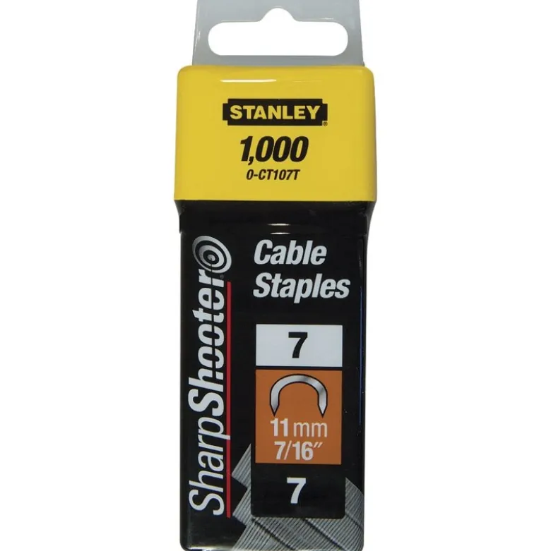 AGRAFES CAVALIERS 10MM TYPE 7 - BOITE DE 1000 PIÈCES STANLEY 1-CT106T