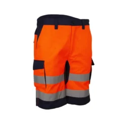 Bermuda - HIBANA - 60% CO/40% PES 270g/m2 + Stretch - Orange HV/Marine - COVERGUARD | 5HBS170