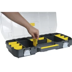 BOITE, CAISSE A OUTILS 60CM AVEC ORGANISEUR TRANSPARENT STANLEY 1-97-514