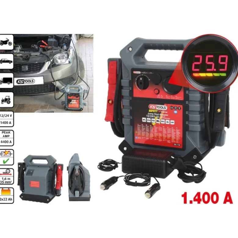 Booster à batterie 12 V + 24 V, 1400 A - KSTools | 550.1720