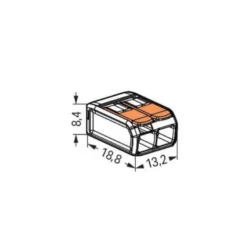 Borne de raccordement WAGO 221 Mini 2x4mm² à leviers souple & rigide - Wago | 221-412