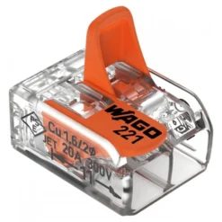 Borne de raccordement WAGO 221 Mini 2x4mm² à leviers souple & rigide - Wago | 221-412
