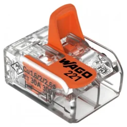 Borne WAGO 221 2x6mm² à leviers souple & rigide - Wago | 221-612