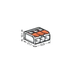 Borne WAGO 221 3x6mm² à leviers souple & rigide - Wago | 221-613