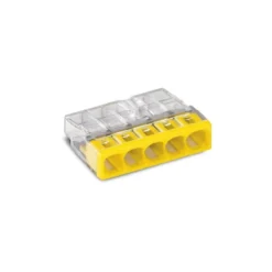 Borne WAGO 2273 - 5 x 0,5 à 2,5mm² Transp. / Jaune - Wago | 2273-205
