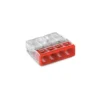 Borne WAGO 2273 - 4 x 0,5 à 2,5mm² Transp. / Rouge - Wago | 2273-204