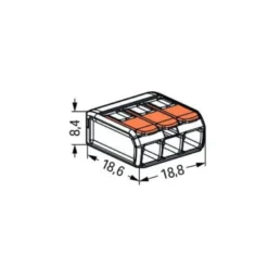 Boîte de 12 bornes WAGO 221 Mini 3x4mm² à leviers souple & rigide - WAGO | 221-413/995-012