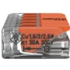 Boîte de 6 bornes WAGO 221 5x6mm² à leviers souple & rigide - Wago | 221-615/995-006