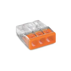 Boîte de 30 bornes WAGO 2273 - 3 x 0,5 à 2,5mm² Transp. / Orange - Wago | 2273-203/995-030