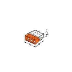 Boîte de 30 bornes WAGO 2273 - 3 x 0,5 à 2,5mm² Transp. / Orange - Wago | 2273-203/995-030