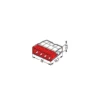 Boîte de 20 bornes WAGO 2273 - 4 x 0,5 à 2,5mm² Transp. / Rouge - Wago | 2273-204/995-020