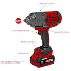 Boulonneuse clé à chocs 1/2'' 1600 Nm 18V 4Ah - Ks Tools | 515.4715F