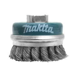 Brosse boisseau fils acier torsadés pour meuleuse d'angle 180 et 230mm Ø 60mm, Ø fil 0,5mm, Alésage M14 Makita | D-24153