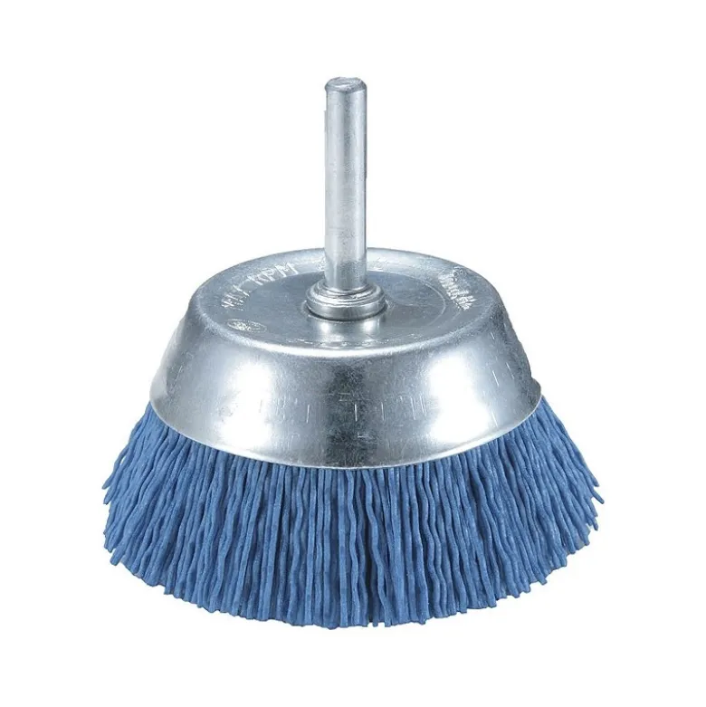 Brosse boisseau à fils nylon pour perceuses Ø 50mm, Grain 80, Ø queue 6mm, Qté 1 Makita | D-45509