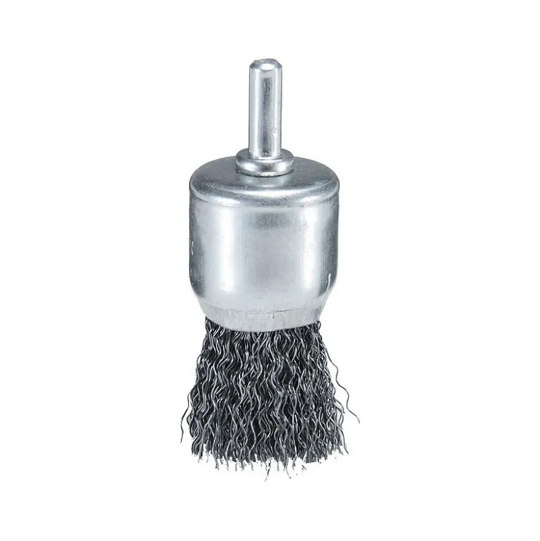 Brosse pinceau à fils acier ondulés pour perceuses Ø 30mm, Ø fil 0,3mm, Ø queue 6mm, Qté 1 Makita | D-40032
