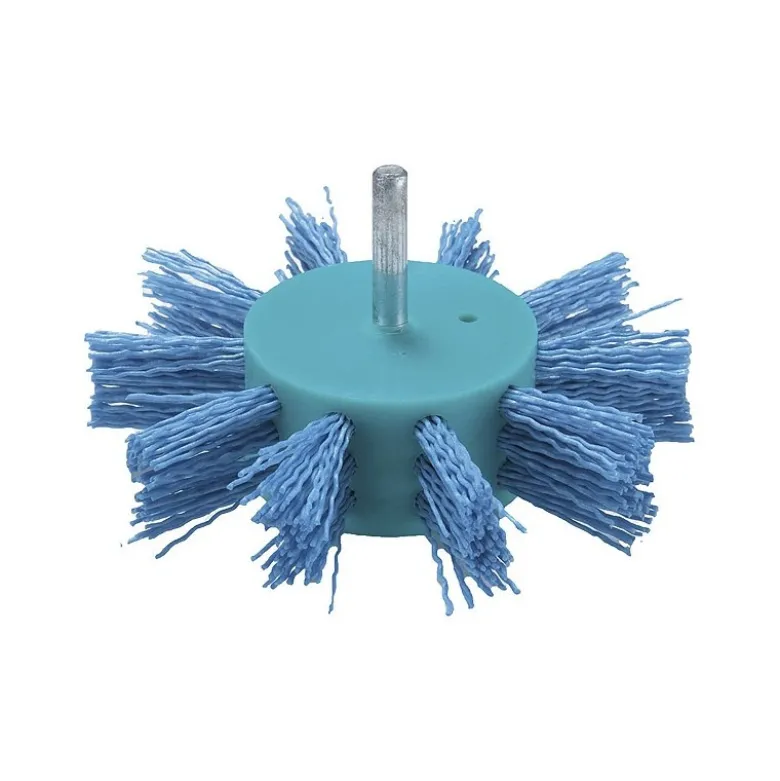 Brosse éventail à fils nylon pour perceuses Ø 100mm, Grain 80, Ø queue 6mm, Qté 1 Makita | D-45749