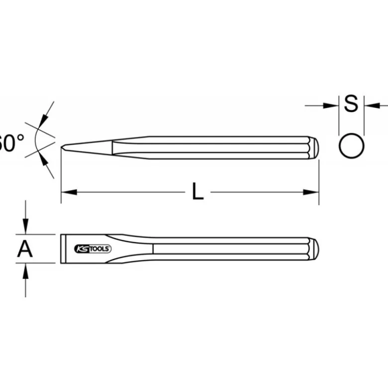 Burin INOX, Ø20 - 180mm KSTools | 964.3103