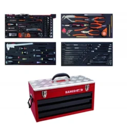Caisse à outils métallique, kit d'outils aviation - 152 pcs - Bahco | 1483KHD3RB-FF2