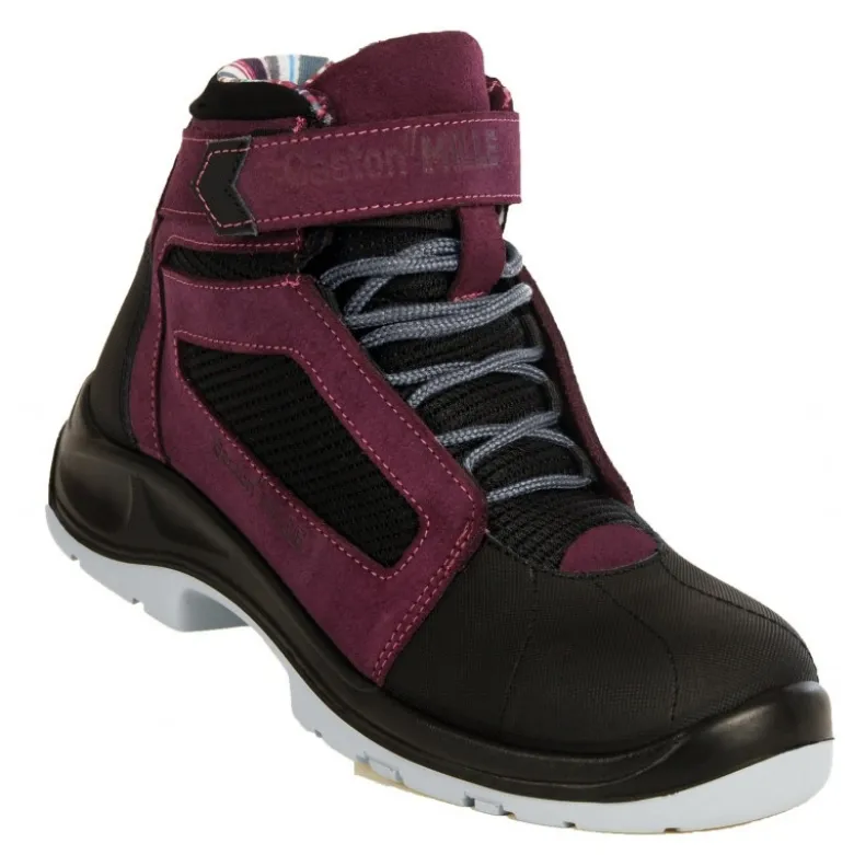 Chaussures de sécurité montantes pour femmes Air Top Lady Aubergine - S1P SRC ESD - Gaston Mille | AFHA1