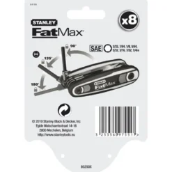 CLE MALE TORX SUR SUPPORT VERROUILLABLE - JEU DE 8 PIÈCES STANLEY FATMAX 0-97-553