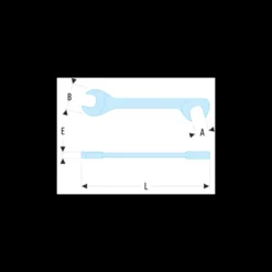 Clé plate (fourche) micromécanique tête inclinée à 15° et 75° 8mm Facom | 34.8