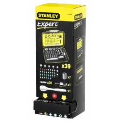 COFFRET D'EMBOUTS DE VISSAGE 1/4" 25MM + CLÉ A CLIQUET - JEU DE 39 PIÈCES - GAMME PRO STANLEY 1-13-906