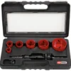 Coffret de 6 scies cloche electricien, 22-29-35-44-51-68 mm - KS Tools | 129.5550
