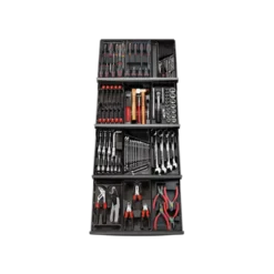 COMPOSITION DE 131 OUTILS AVEC SYSTEME DE RANGEMENT DE 12 MODULES POUR 4 TIROIRS CM.129APF