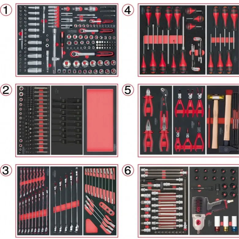 Composition d'outils 6 tiroirs pour servante, 429 pièces - KS Tools | 714.0425
