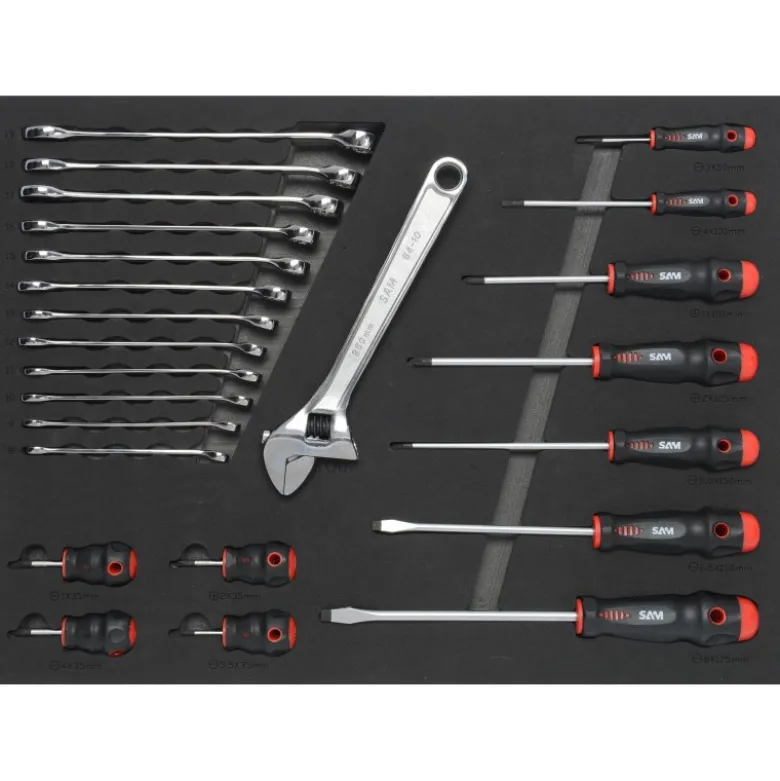 COMPOSITION 200 OUTILS PLATEAU N°2 EN MODULE MOUSSE 3/3 - SAM | CPP-200PM2