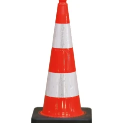 CONE PLASTIQUE FLUO 75CM PVC RETRO C2 PIED CAOUT.4KG TALIAPLAST | 520802