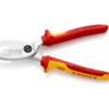 Coupe-câbles à double tranchants isolées par gaines bi-matière, certifiées VDE chromée 200 mm KNIPEX | 95 16 200