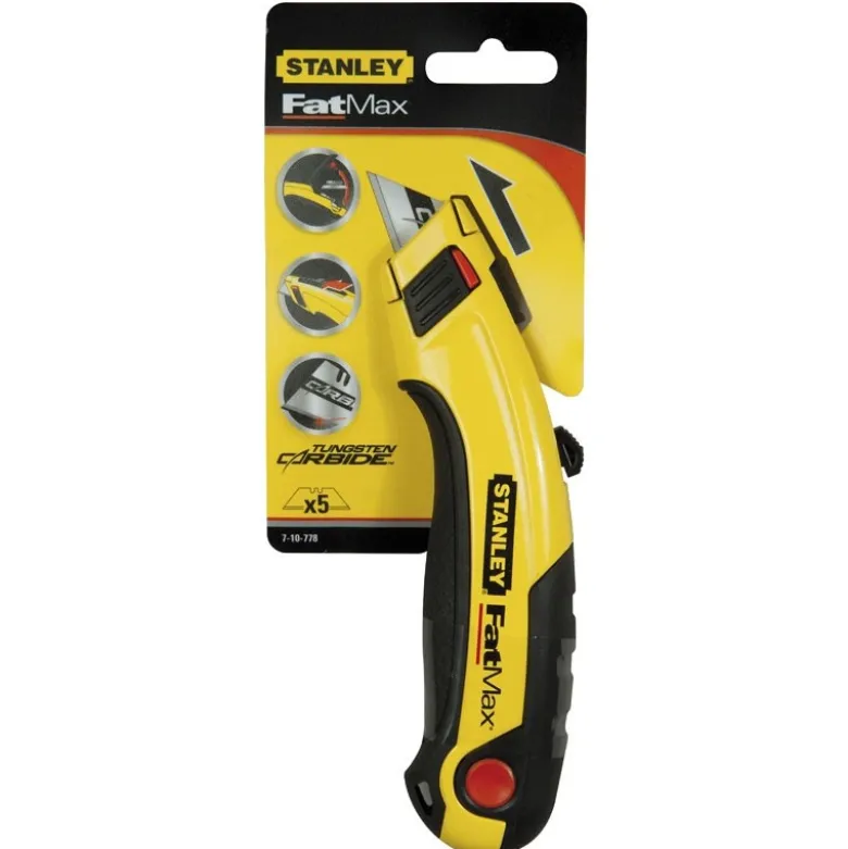 CUTTER, COUTEAU A LAME RETRACTABLE + 5 LAMES CARBIDE STANLEY FATMAX 7-10-778