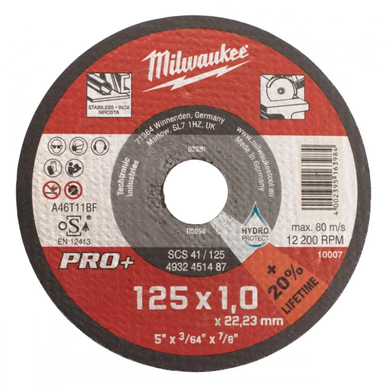 DISQUE A TRONCONNER PRO+ 125MM EPAISSEUR 1 MM PRO+ 1PC - Milwaukee | 4932451487
