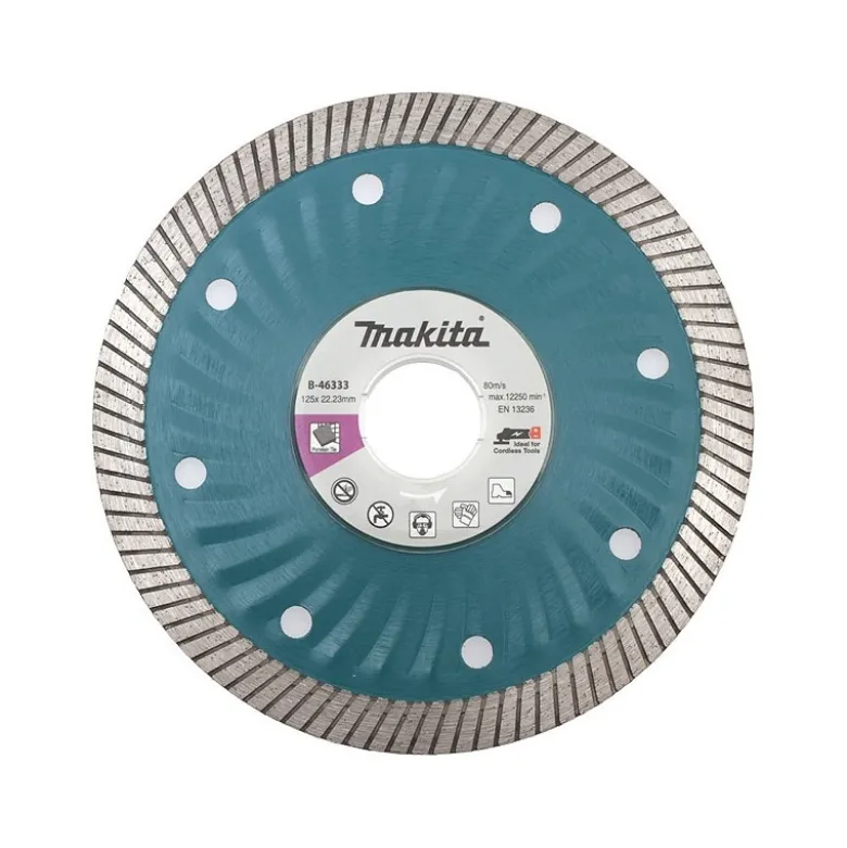 Disque diamant Makita pour porcelaine et céramique Ø Lame 125mm, Alésage 22,23mm, Epaisseur 1,4mm Makita | B-46333