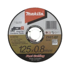 Disques à tronçonner métal et inox meuleuse Ø 125mm, Epaisseur 0,8mm, Type Z60V, Moyeu Plat Makita | E-22953