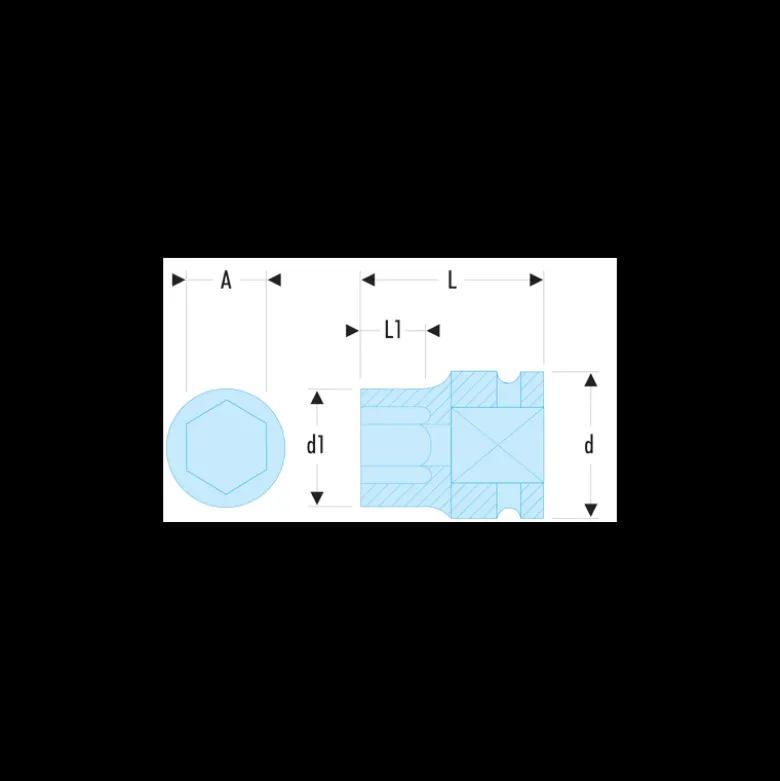 Douille impact 1/2" 6 pans 15mm Facom | NS.15A