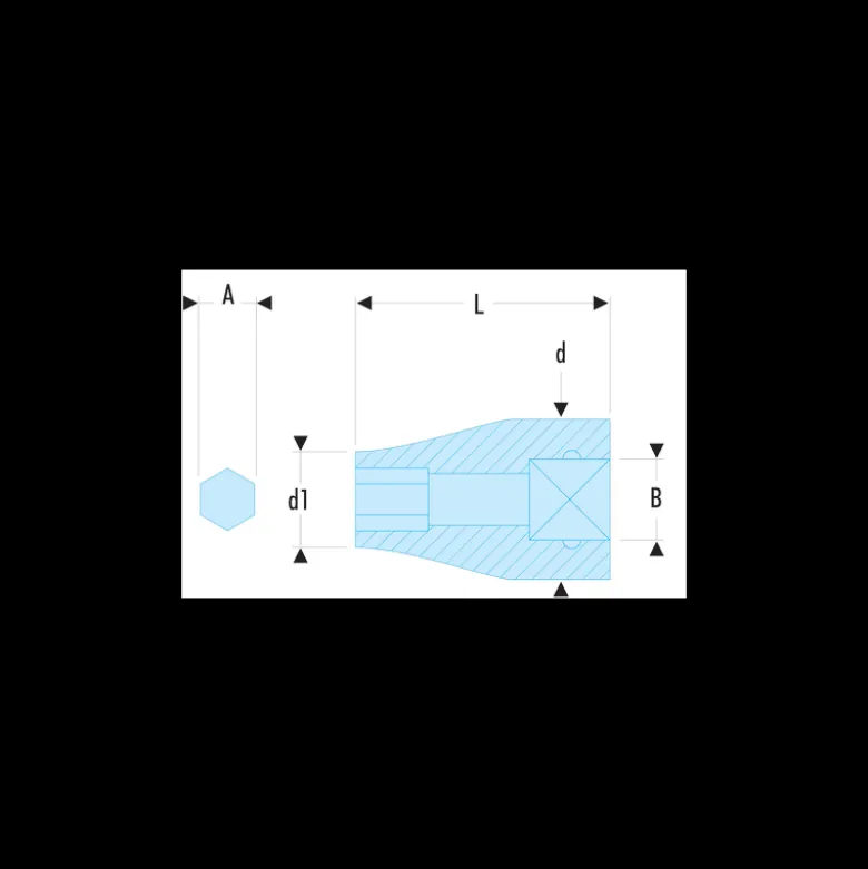 Douille impact porte Embout 3/8" 5/16" carré 3/8" Facom | NJ.236A