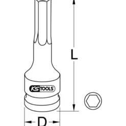 Douille longue à chocs TORX® 1/2'', T55 KS Tools | 911.0919-E