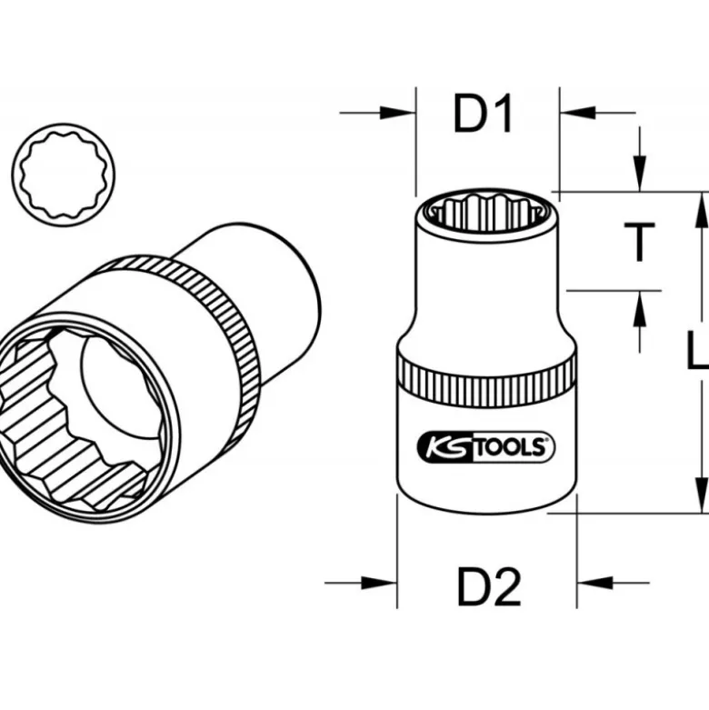 Douille 12 pans 3/8’’, 7/8" KSTools | 911.4006