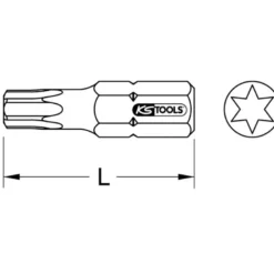 Embout de vissage TORX®, L.30 mm - A 10 mm - T30 KS Tools | 930.2030