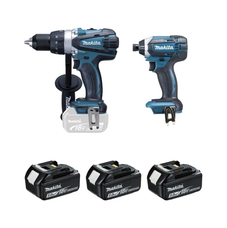 Ensemble de 2 machines Perceuse + visseuse à chocs 18 Volts 5 Ah (DDF458 + DTD152) MAKITA | DLX2144TJ1