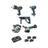 Ensemble de 5 machines 18 V Li-Ion 5 Ah (DHP458 + DTD152 + DGA504 + DHR202 + DSS610) MAKITA DLX5039PTJ