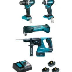 Ensemble de 4 machines 18V Li-Ion DDF484+DHR243+DTD154+DTM51+BL1850B x3 - Makita | DLX4109TJ