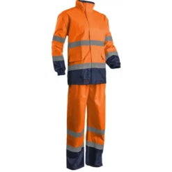 Ensemble de pluie - HI-WAY - 150D Oxford 100% PES enduit PU - Orange HV/Marine - COVERGUARD | 7HWRO