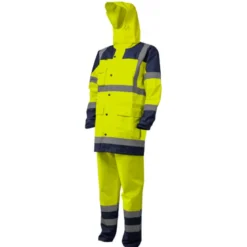 Ensemble de pluie - HYDRA - Parka: 300D Oxford + Pantalon: 300D Oxford - Jaune HV/Marine - COVERGUARD | 7HYDY