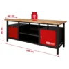 Etabli d'atelier 1 porte + 3 tiroirs 840x2000x680mm - KSTools | 865.0201