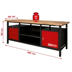 Etabli d'atelier 1 porte + 3 tiroirs 840x2000x680mm - KSTools | 865.0201