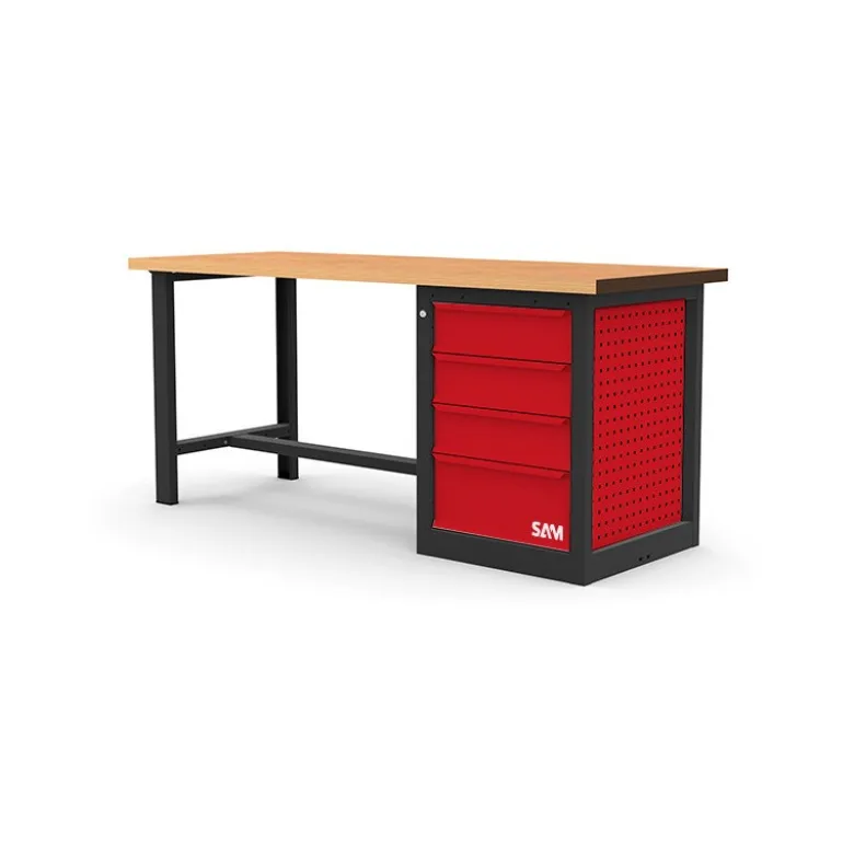 ETABLI 2 METRES AVEC MEUBLE 4 TIROIRS - SAM | ETAB-200M4
