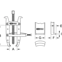 Extracteur universel à 2 griffes et bague de maintien 150x330 mm KS Tools | 620.5503